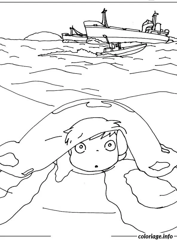 Coloriage Ponyo dessin - Dessin à imprimer