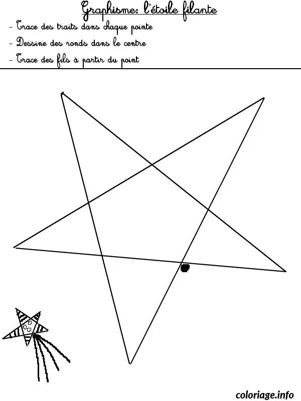 Coloriage Tracer l'étoile brillante en graphisme - Étoile à imprimer