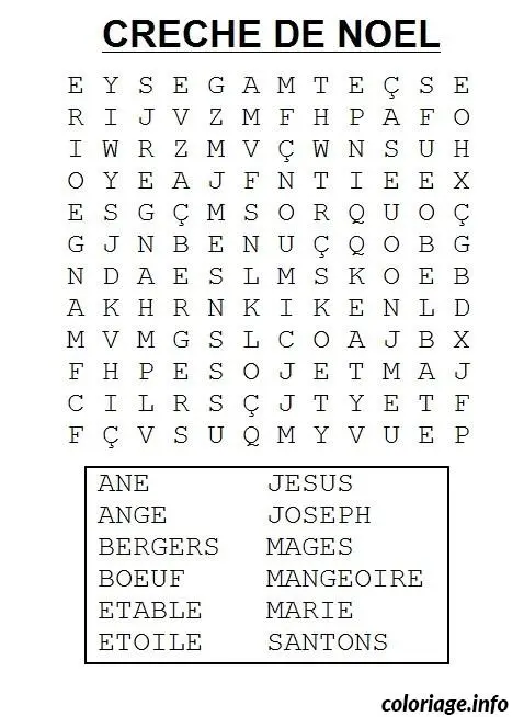 Coloriage Mots cachés de Noël festifs - Noël à imprimer