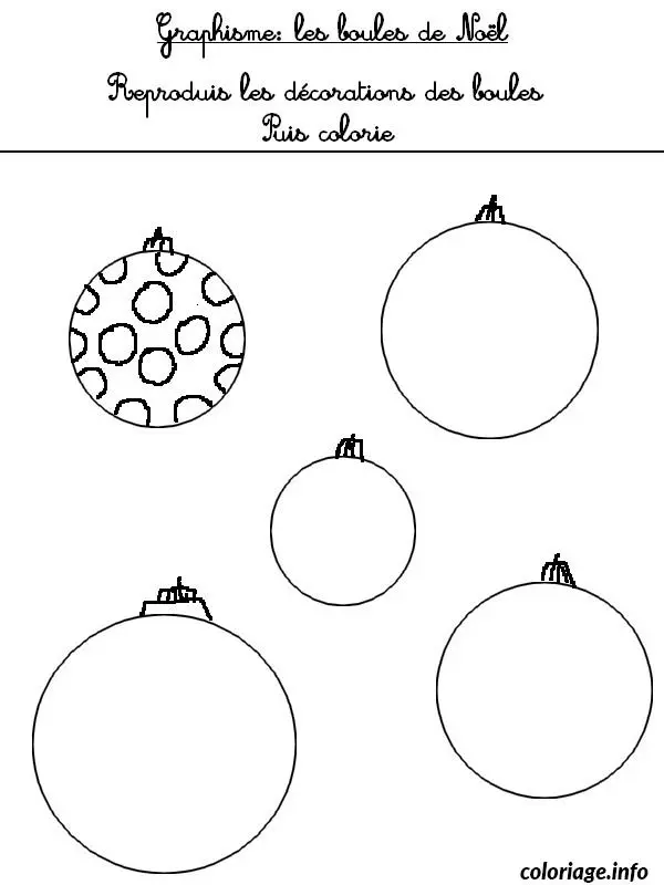 Coloriage Exercice graphisme - Tracer des boules - Éducatif à imprimer