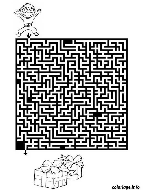 Coloriage Labyrinthe de Noël à explorer - Noël à imprimer