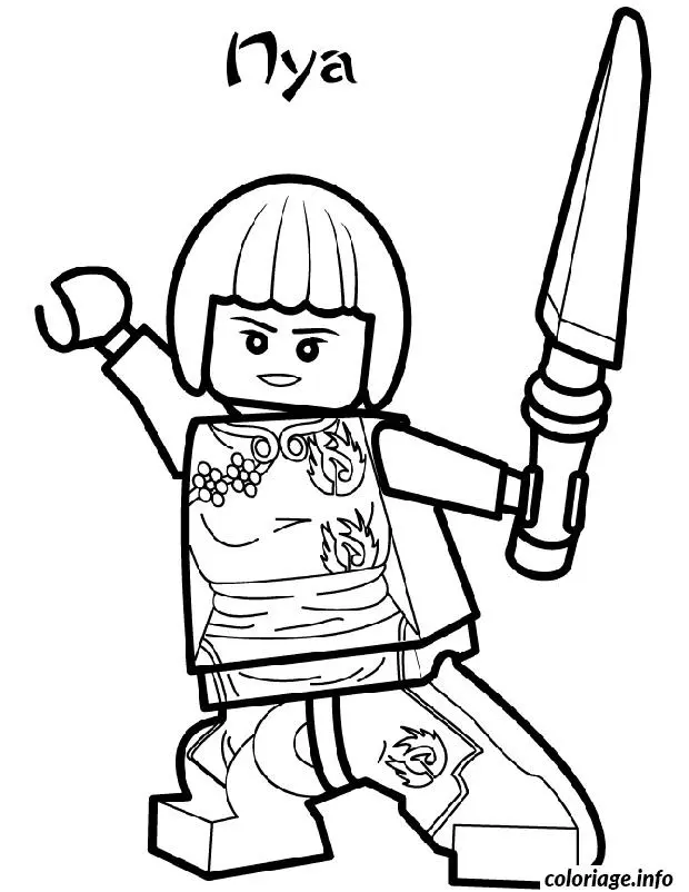 Nya Water Ninja Ninjago in Battle coloring page to print
