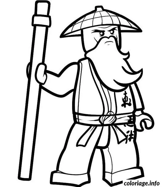 Coloriage Ninjago sensei wu maître du spinjitzu - Ninjago à imprimer
