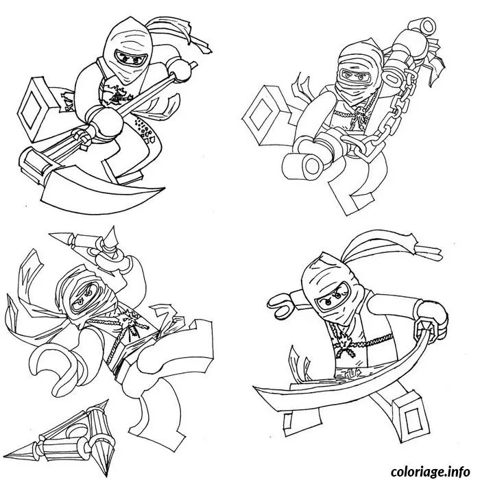 Coloriage Quatre ninjago - Ninjago à imprimer