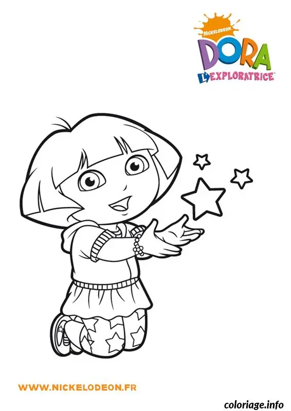 Coloriage Dora adore les étoiles - Étoile à imprimer