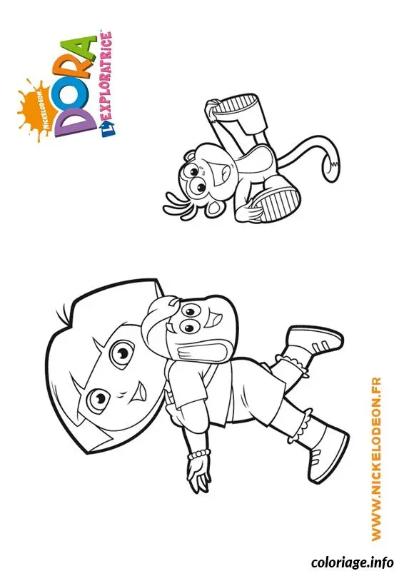 Coloriage Dora babouche sacado école - École à imprimer