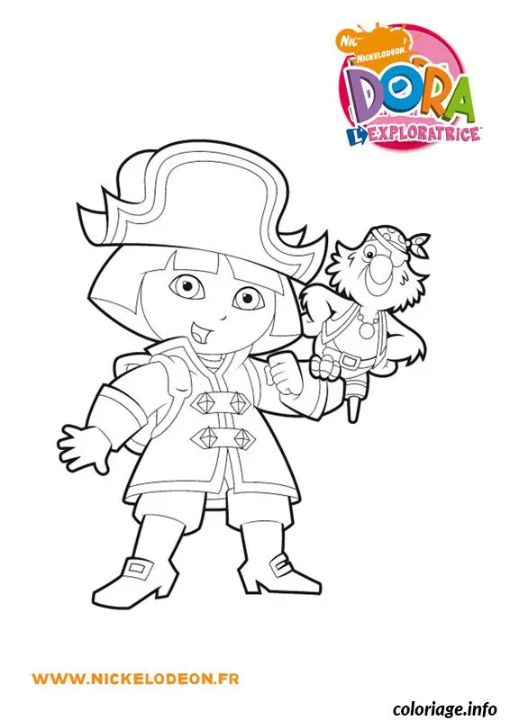 Coloriage Dora la pirate - Pirate à imprimer