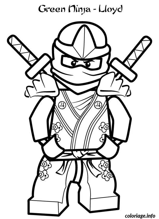 Coloriage Green ninjago llyod lego - Ninjago à imprimer