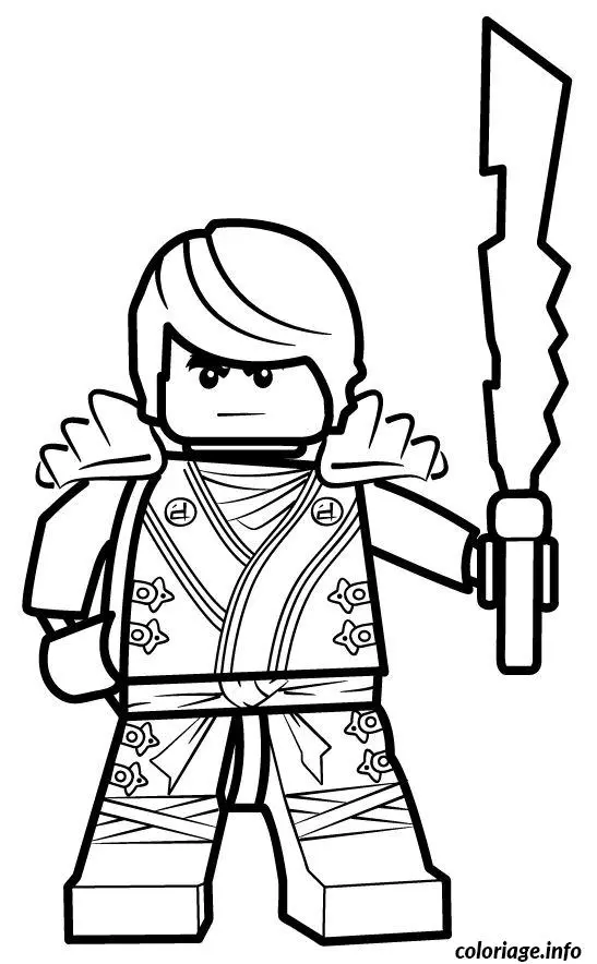 Coloriage Ninjago lego en forme - Ninjago à imprimer