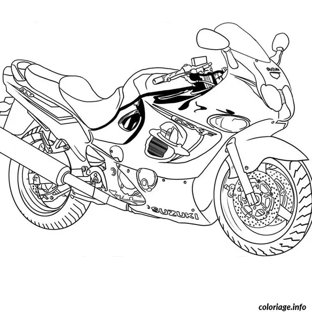 Coloriage Moto suzuki - Moto à imprimer