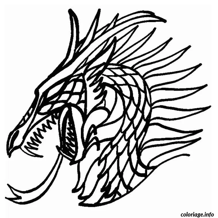 Coloriage Dragon méchant - Dragon à imprimer