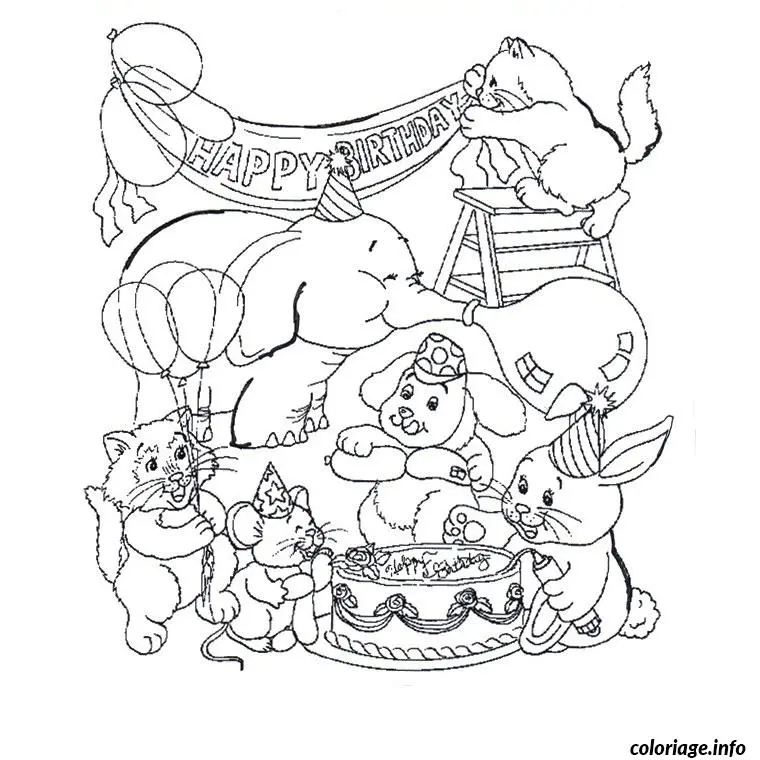 Coloriage Joyeux anniversaire - Joyeux anniversaire à imprimer