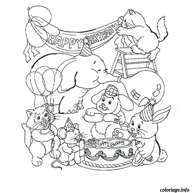 Coloriage Joyeux anniversaire - Anniversaire à imprimer