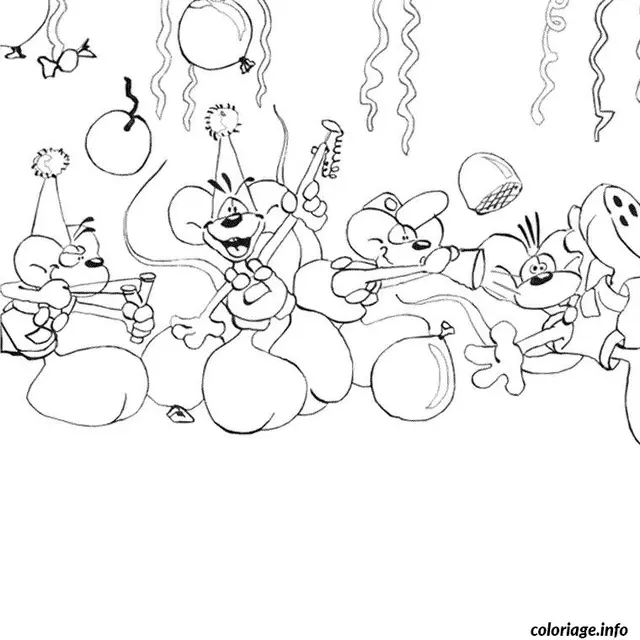 Coloriage Diddl anniversaire - Anniversaire à imprimer