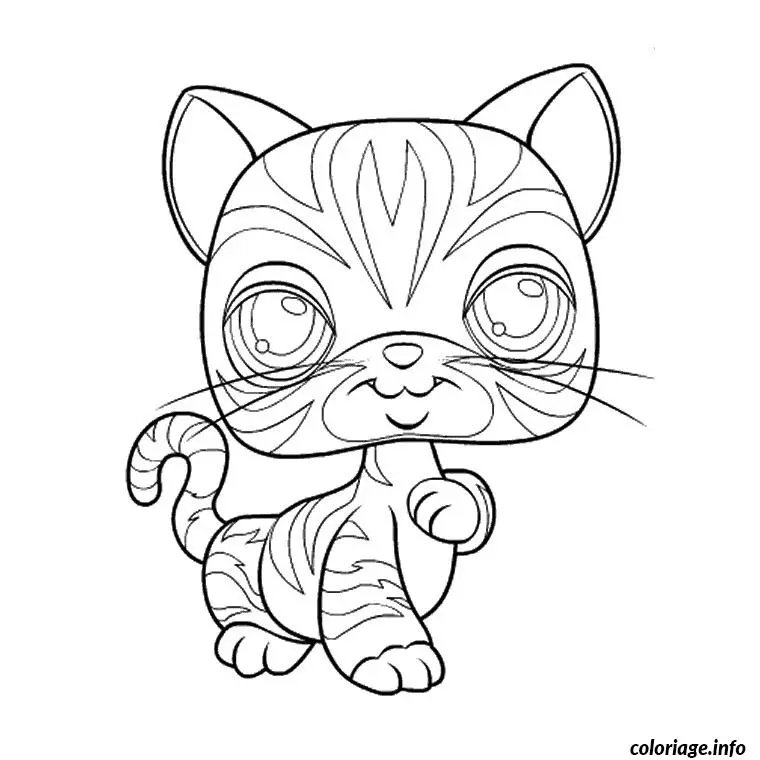 Coloriage Chat petshop - Petshop à imprimer