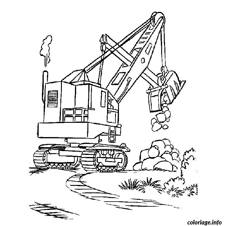 Coloriage Camion grue - Camion à imprimer
