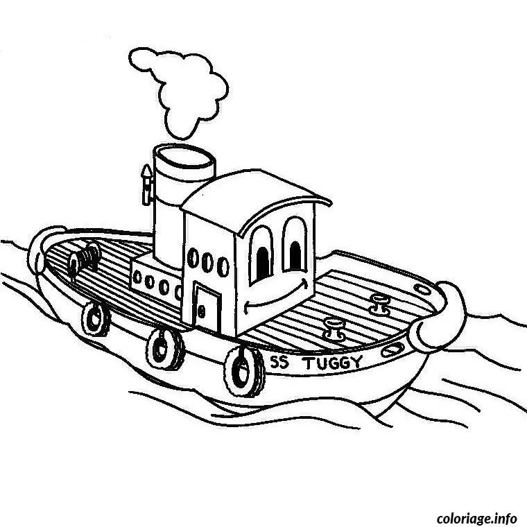Coloriage Bateau a moteur - Bateau à imprimer