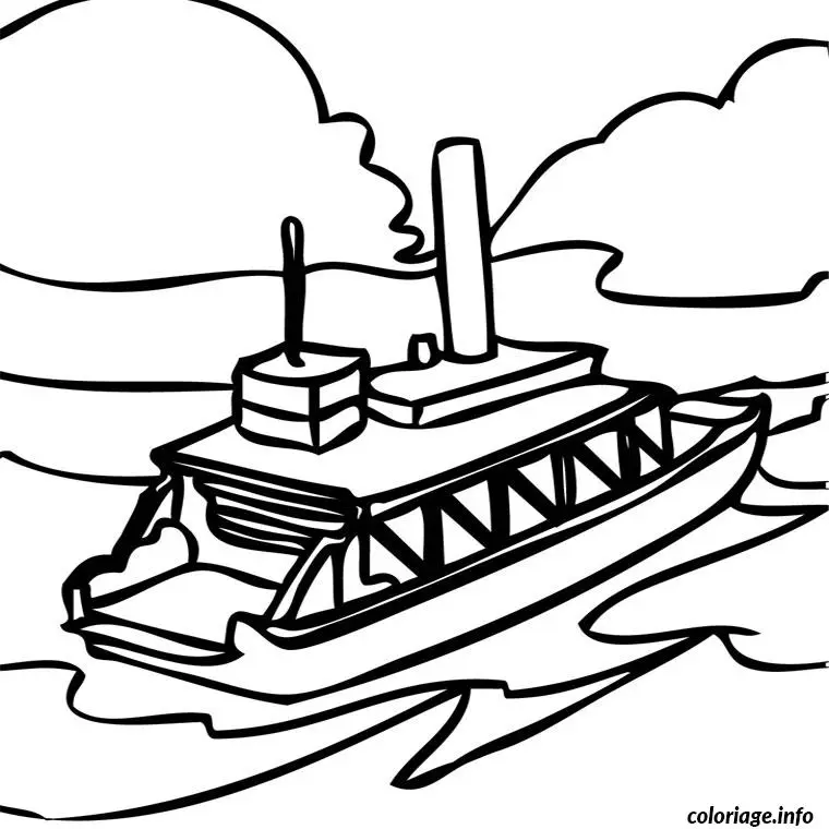 Coloriage Bateau mouche - Bateau à imprimer