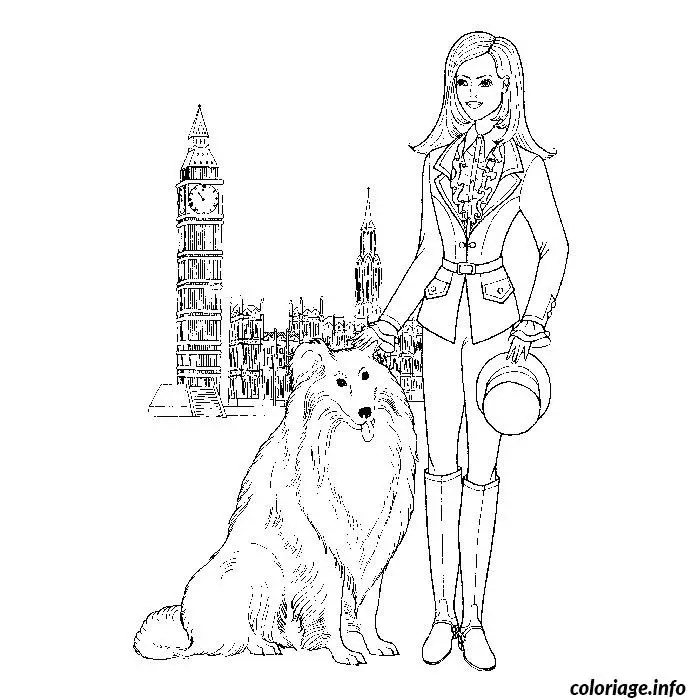Coloriage Fille mode londres - Fille à imprimer