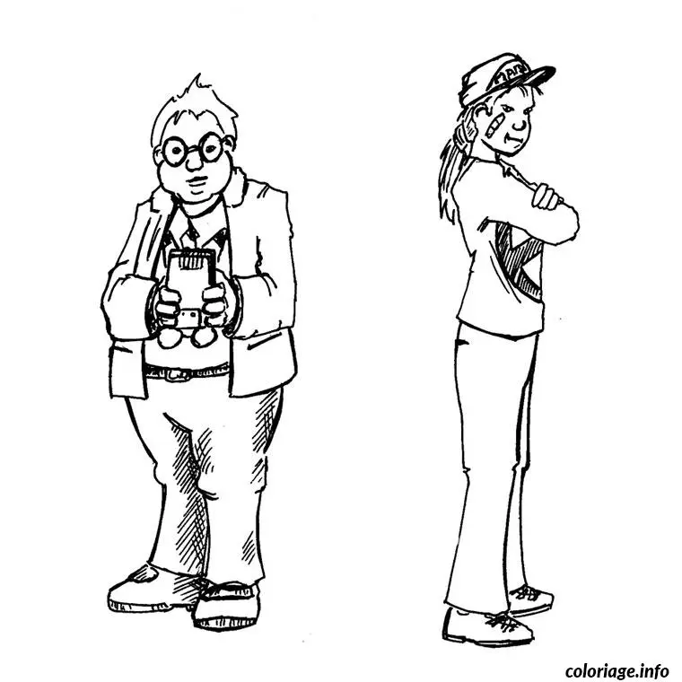 Coloriage Fille garçon - Garçon à imprimer