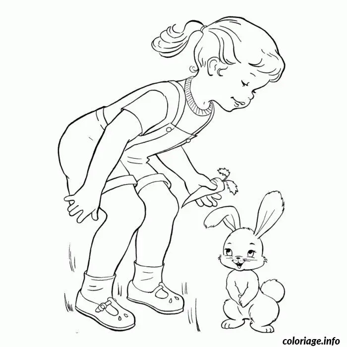 Little Bunny Girl coloring page to print