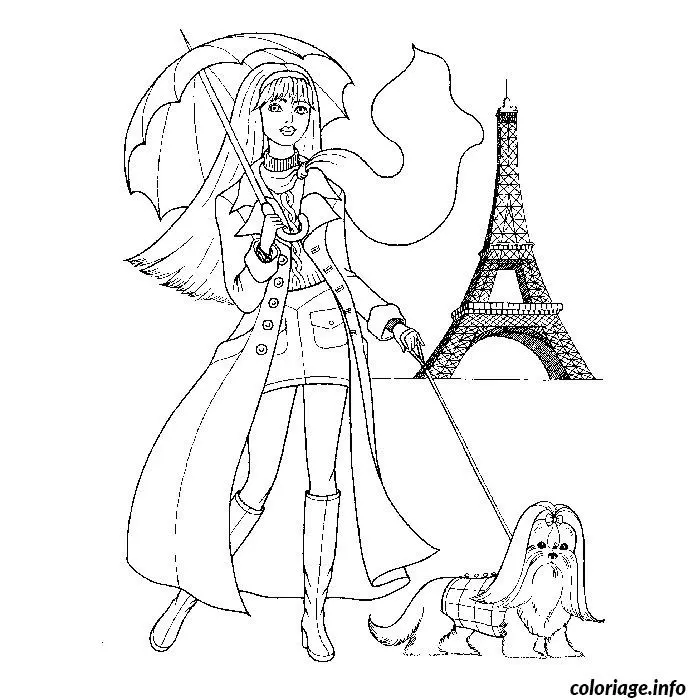 Coloriage Fille mode paris - Fille à imprimer