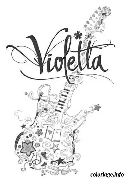 Coloriage Guitar violetta - Violetta à imprimer