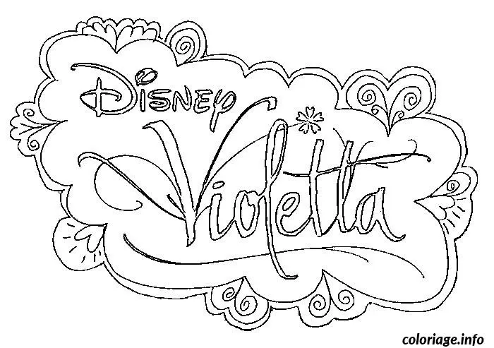 Coloriage Logo disney violetta - Violetta à imprimer