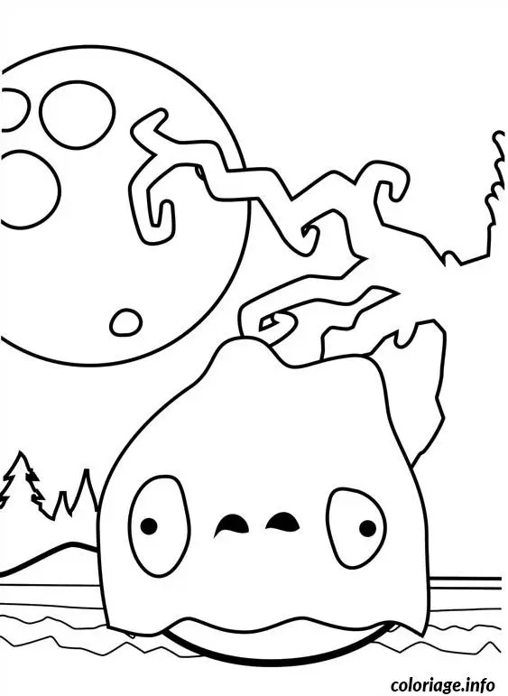Coloriage Angry Birds pour Halloween - Angry birds à imprimer