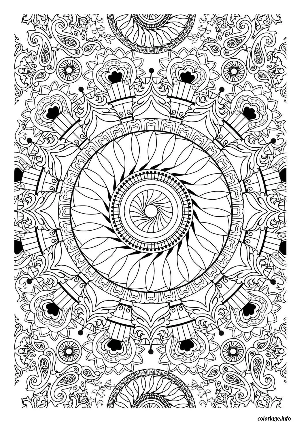 Coloriage Free mandala to color vegetation - Mandala à imprimer