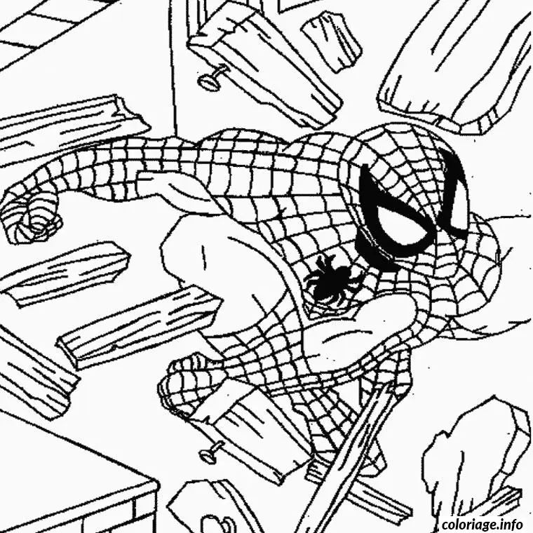 Coloriage Spider-Man lançant ses toiles - Spiderman à imprimer