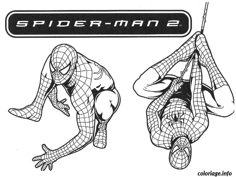Coloriage Spider-Man escaladant un gratte-ciel - Spiderman à imprimer
