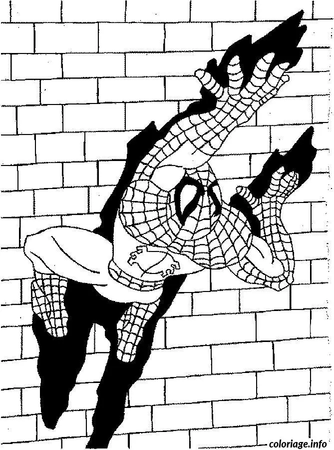 Coloriage Spider-Man face aux criminels de New York - Spiderman à imprimer
