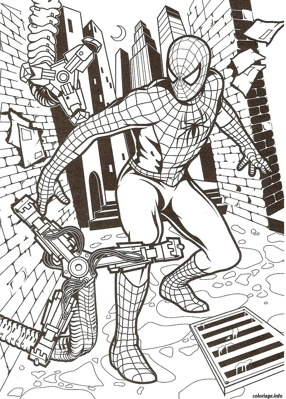 Spider-Man Under Attack coloring page to print