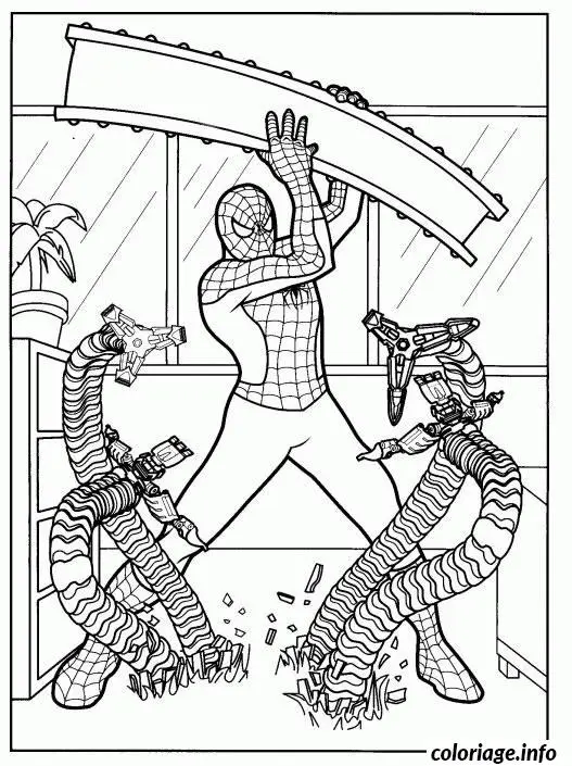 Spider-Man in Action Saving the City coloring page to print
