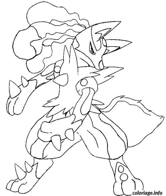 Coloriage Pokémon puissant en action héroïque - Pokémon à imprimer