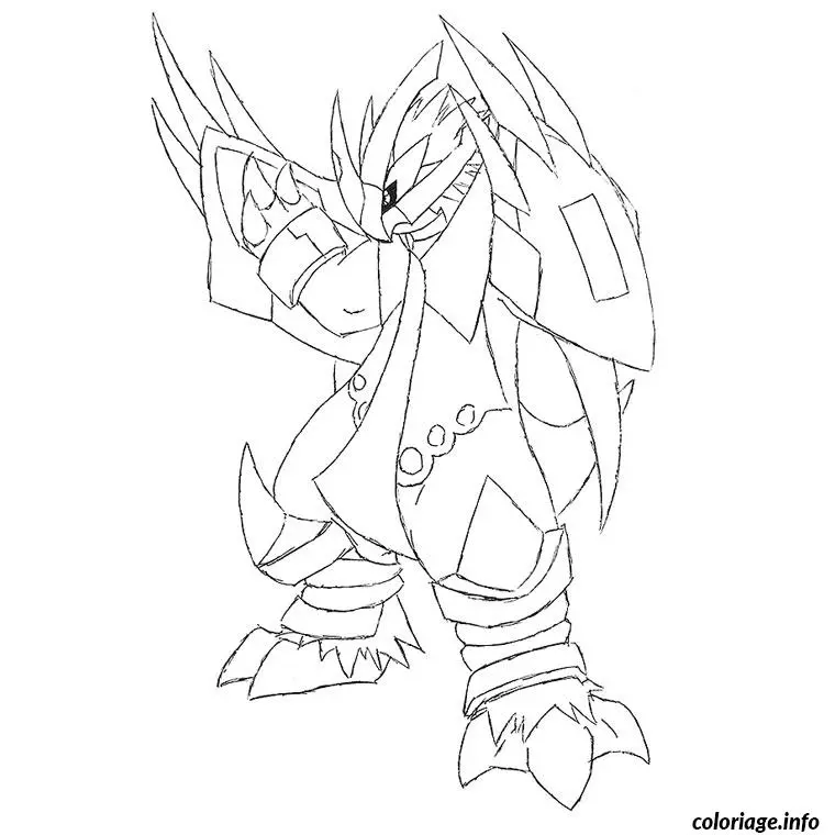 Coloriage Pokémon majestueux en posture fière - Pokémon à imprimer