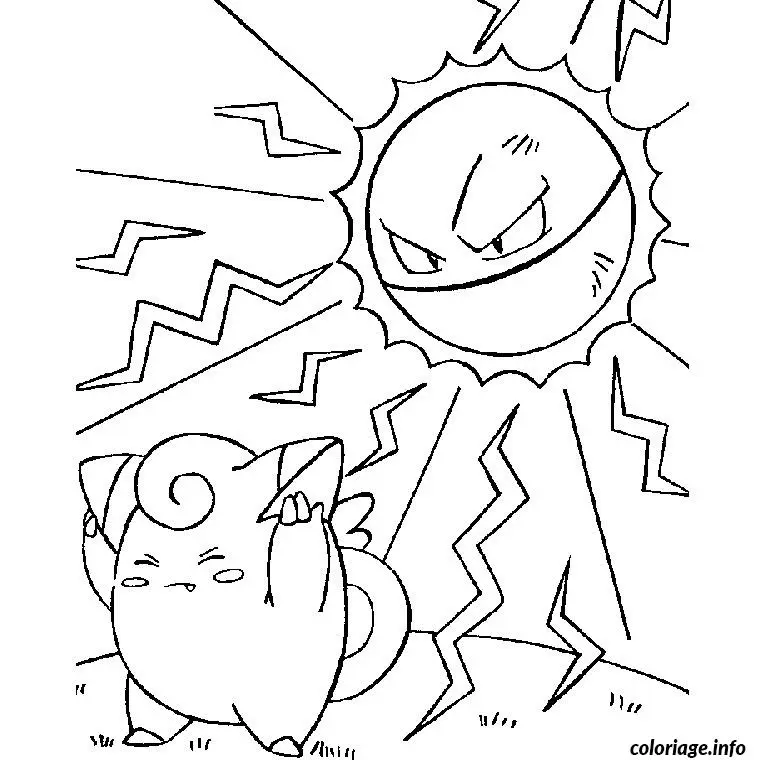 Coloriage Pokémon rare déchaînant sa puissance - Pokémon à imprimer