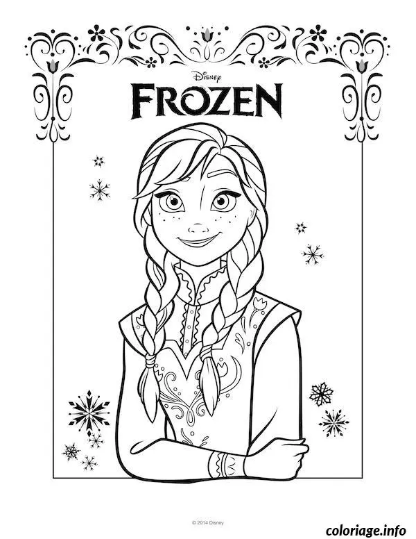 Kleurplaat Anna prachtig portret Frozen kleurplaten om te printen
