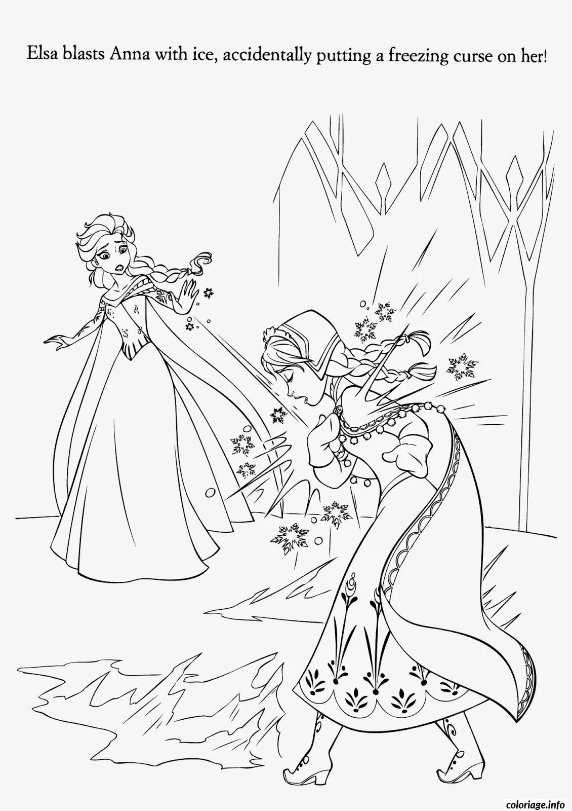 Coloriage Elsa est surprise - Elsa à imprimer