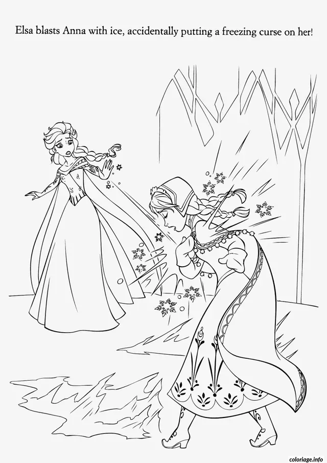 Coloriage Elsa est surprise - Elsa à imprimer