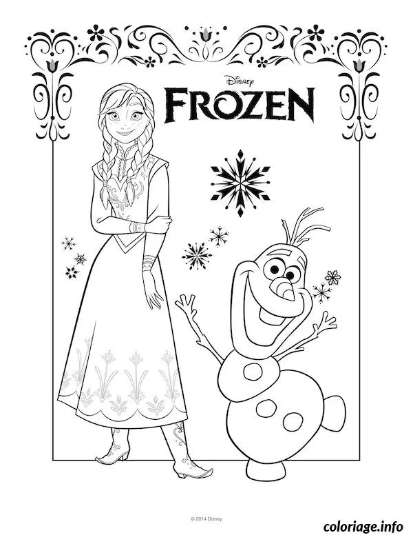 Coloriage Anna et olaf dessin - Dessin à imprimer