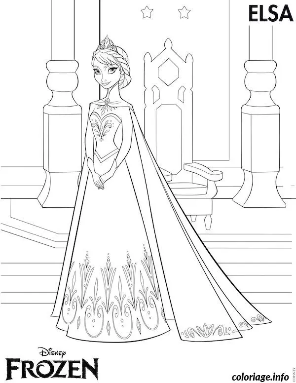 Coloriage Elsa disney frozen - Elsa à imprimer