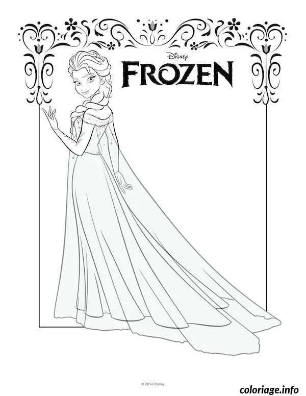 Coloriage Elsa frozen disney - Elsa à imprimer