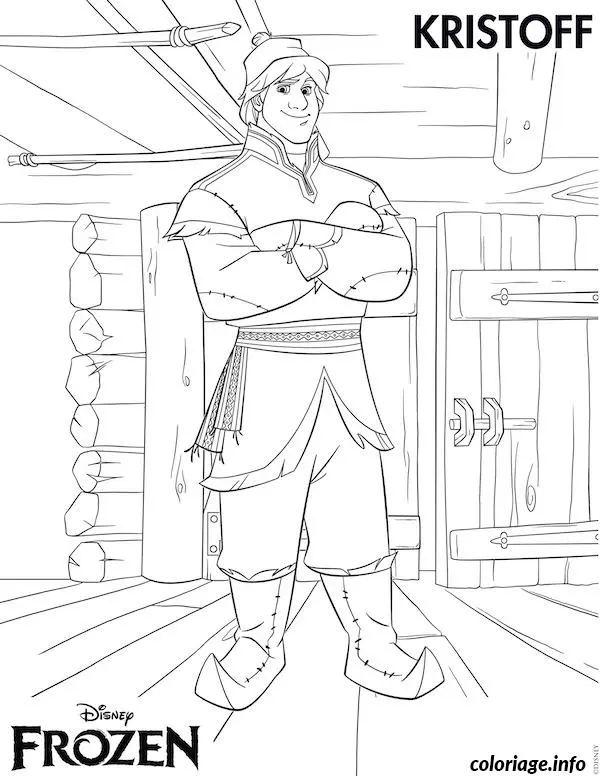 Coloriage Kristoff frozen disney - La Reine des neiges à imprimer
