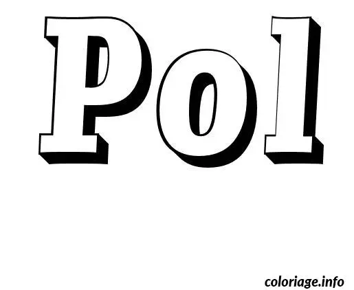 Coloriage Pol - Prénom à imprimer
