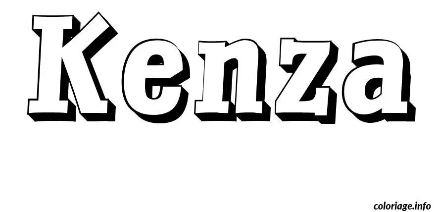 Coloriage Kenza - Prénom à imprimer