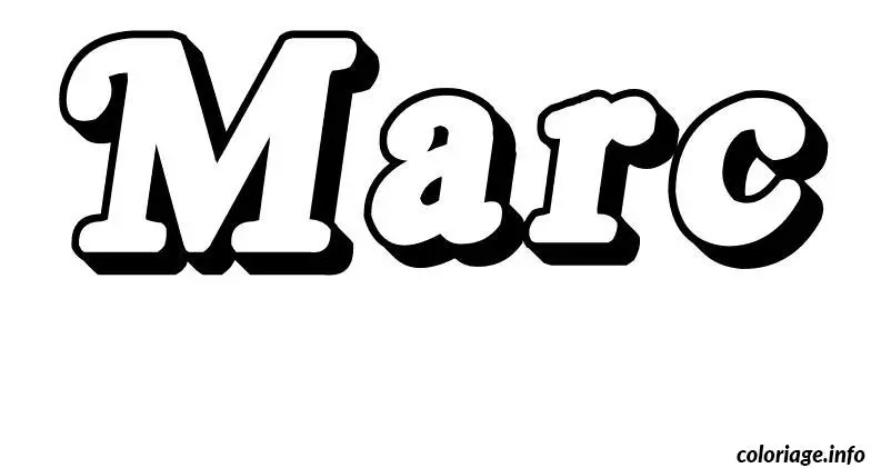 Coloriage Marc - Prénom à imprimer