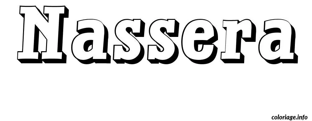 Coloriage Nassera - Prénom à imprimer