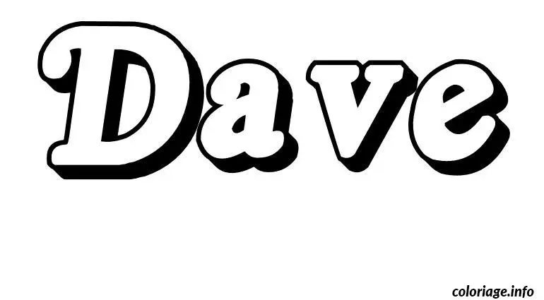 Coloriage Dave - Prénom à imprimer
